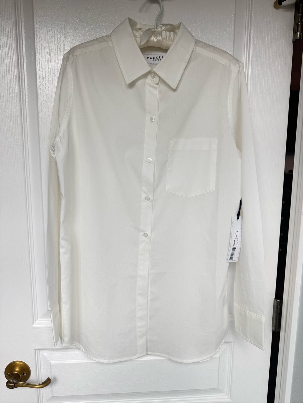 NWT PARKER SMITH White Button-Front Dress Shirt “Charlie” Shirt Size S